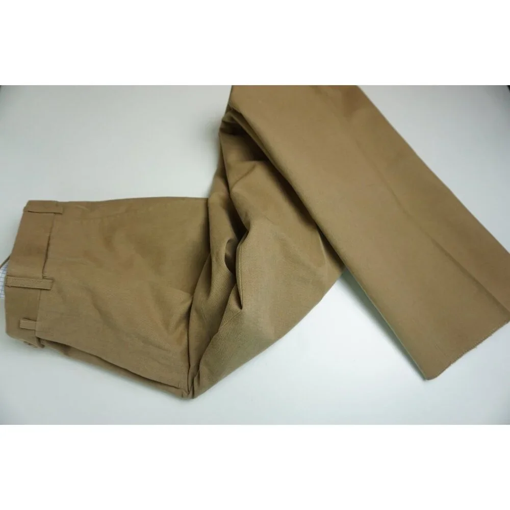 Luigi Borrelli Medium Brown 100% Cotton Pants Sz 52 NEW